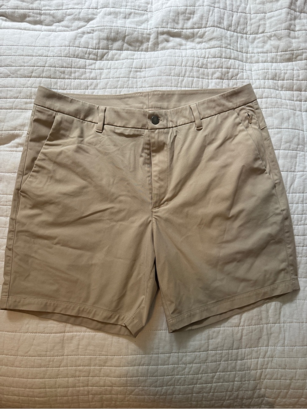 CRZ YOGA Mens Light Tan Performance Shorts